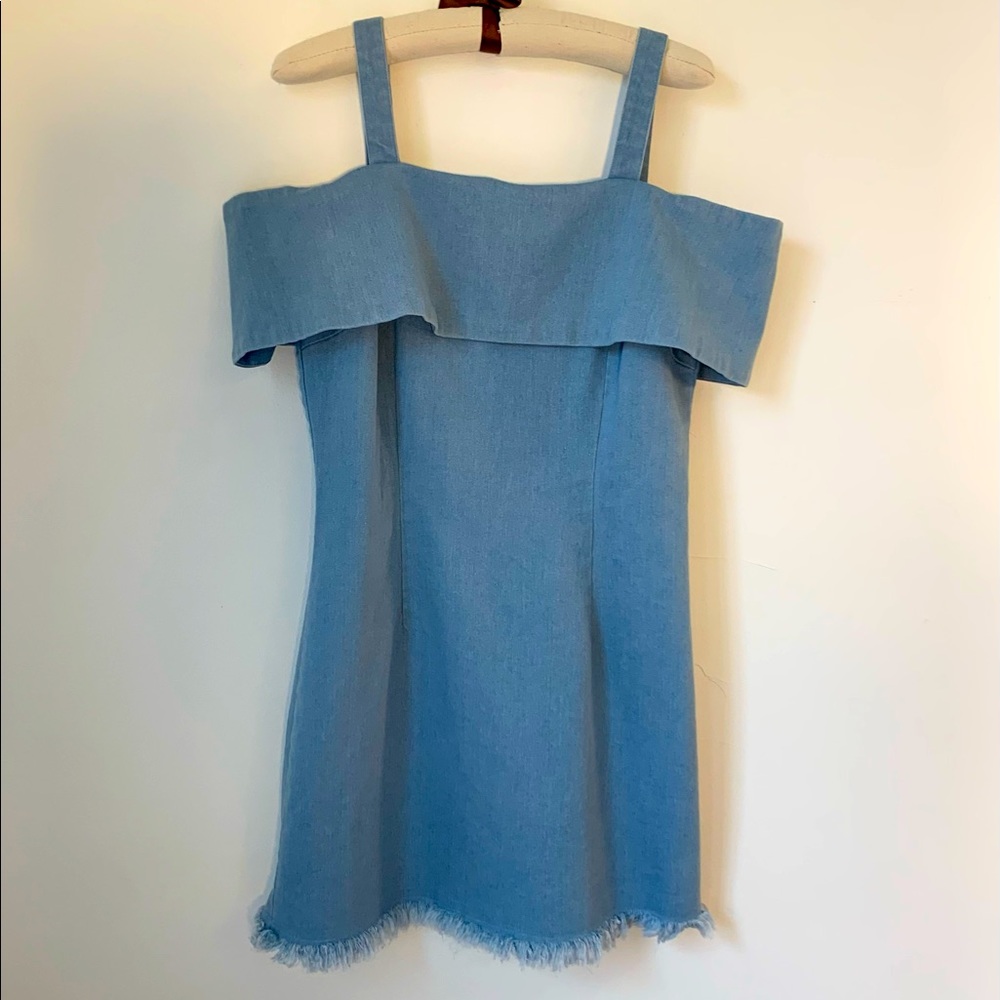 Y2K Raw Hem Denim Mini Dress